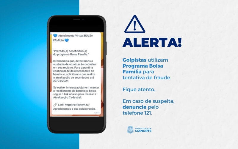 Golpistas enviam SMS com mensagem falsa do Bolsa Família em Cianorte