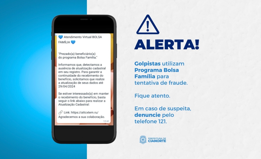 Golpistas enviam SMS com mensagem falsa do Bolsa Família em Cianorte