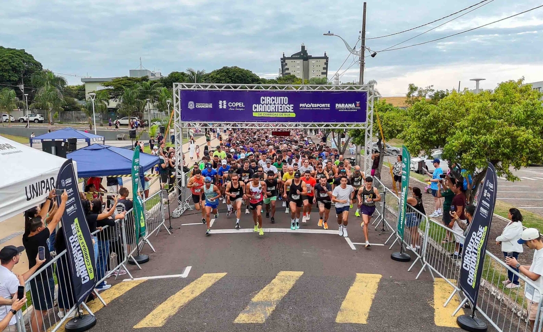 1ª Etapa do Circuito de Corridas de Rua reúne atletas de 32 municípios em Cianorte 