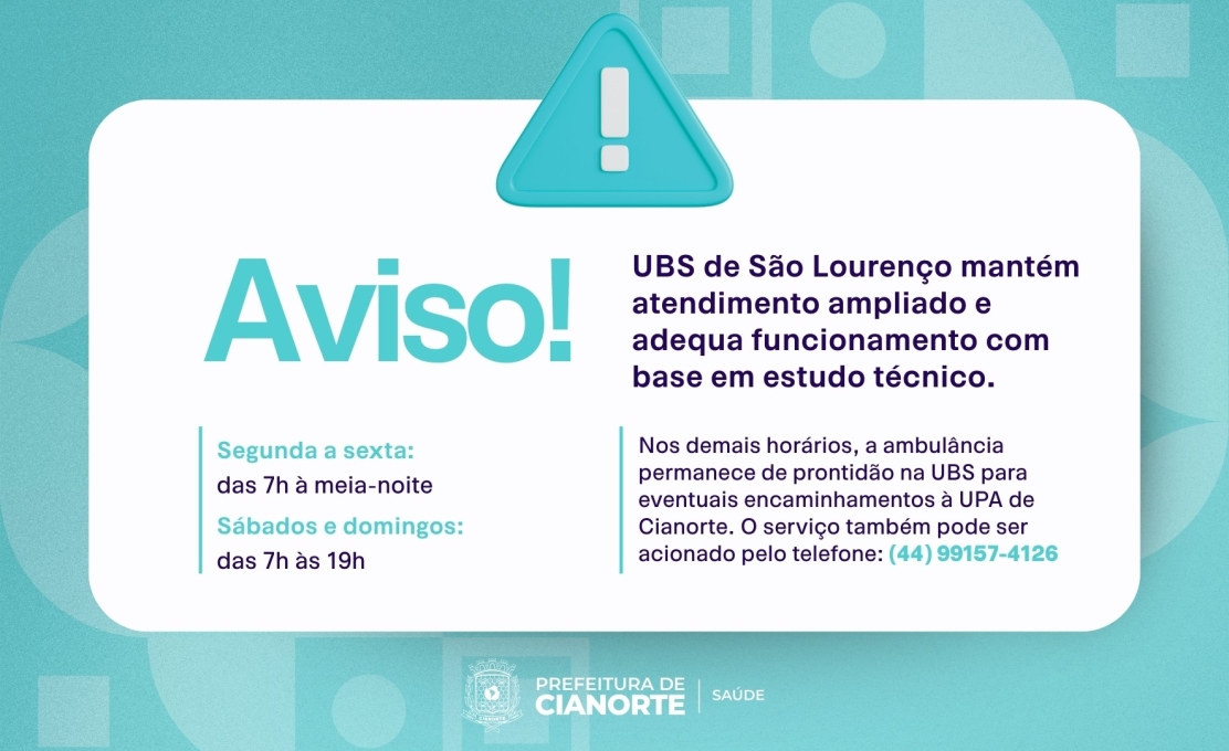 UBS de São Lourenço terá novo horário de atendimento a partir de março 