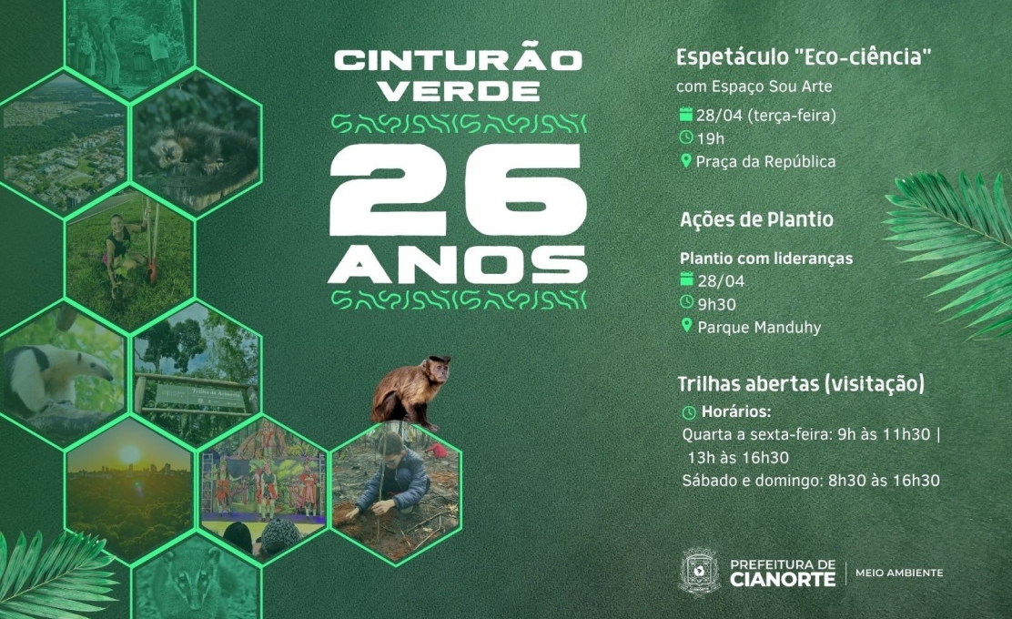 Cianorte celebra 26 anos do Cinturão Verde com programação especial