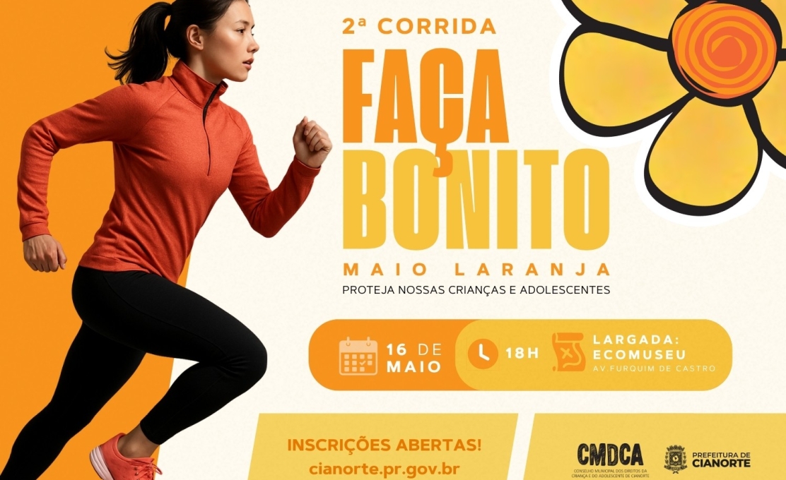 Abertas as inscrições para a 2ª Corrida Faça Bonito em combate ao abuso infantil