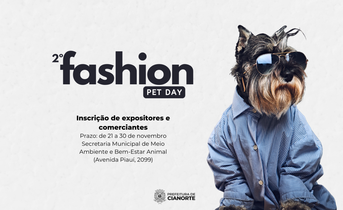 Prefeitura credencia pet shops e casas agropecuárias para o 2º Pet Fashion Day