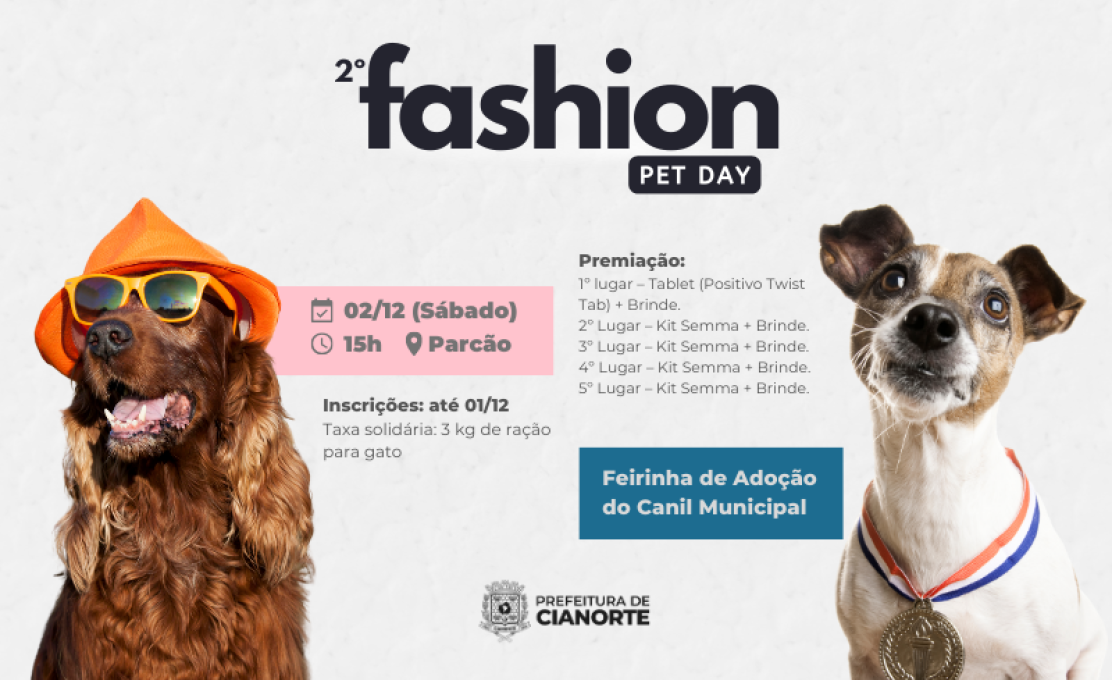 Estão abertas as inscrições para o 2º Fashion Pet Day