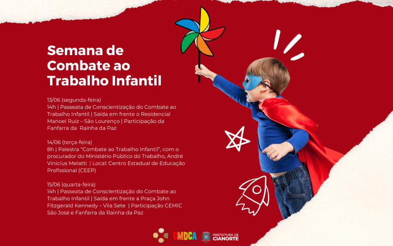 Programação especial marca Semana de Conscientização do Combate ao Trabalho Infantil