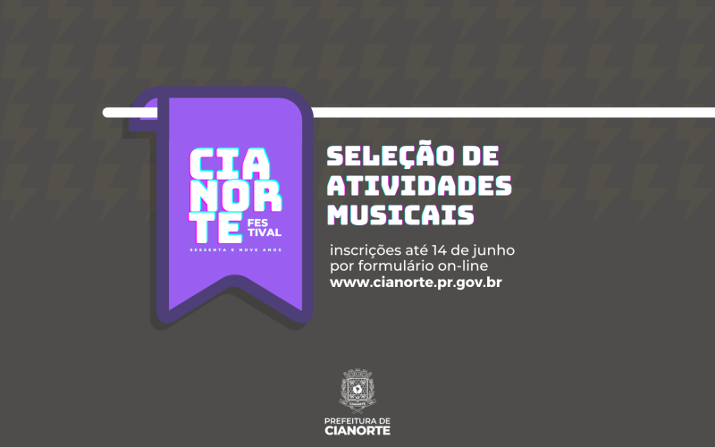 Prefeitura lança edital para contratação de artistas locais para o aniversário de Cianorte