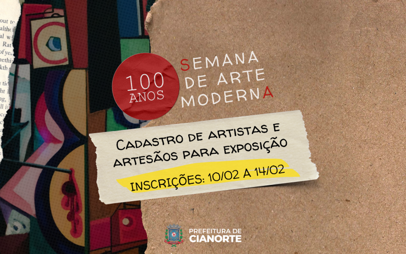 Prefeitura cadastra artistas e artesãos para exposição em evento de arte moderna