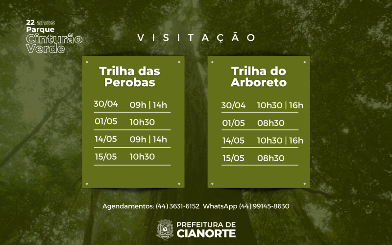 Trilhas do Cinturão Verde seguem com visitas agendadas