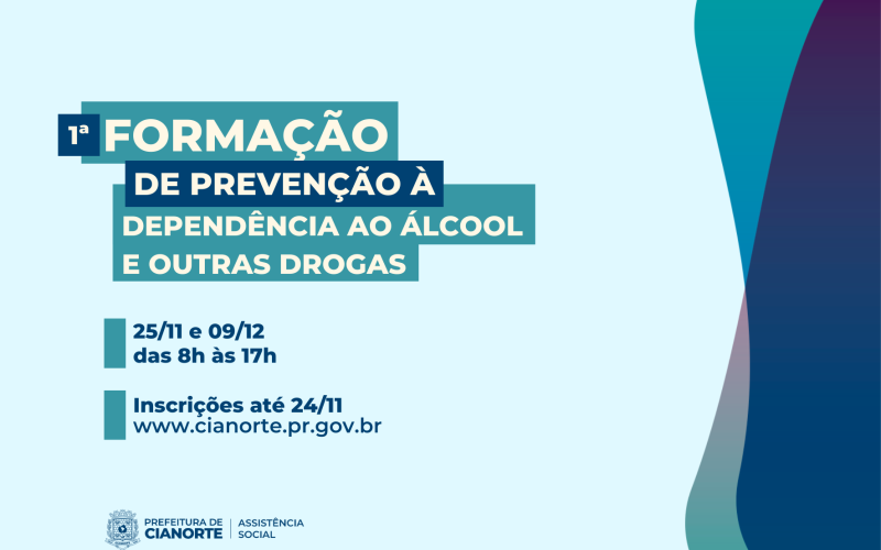 Inscrições para 1ª Formação de Prevenção à Dependência ao Álcool e outras Drogas terminam nesta quinta-feira