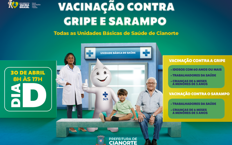 Dia D de Vacinação contra a Gripe e Sarampo acontece neste sábado