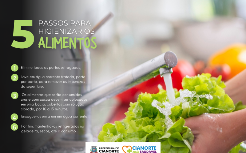 Conheça cinco passos para a higienização correta de alimentos