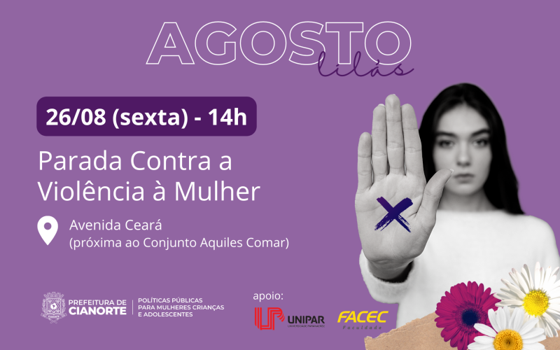 Parada contra a violência à mulher acontece nesta sexta-feira