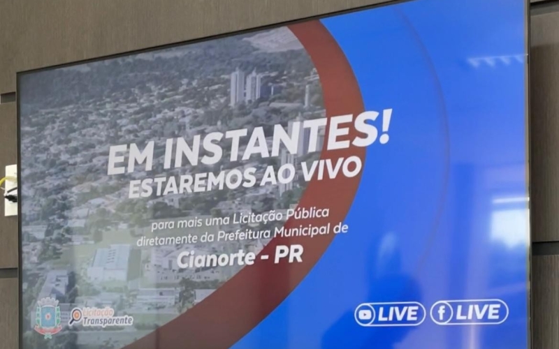 Licitações presenciais terão transmissão ao vivo a partir de segunda-feira