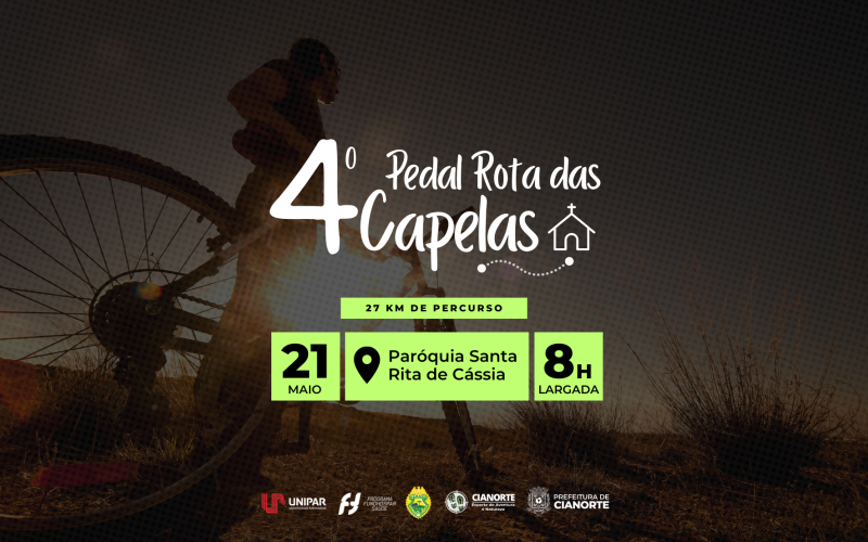 Domingo tem 4º Pedal Rota das Capelas em Cianorte