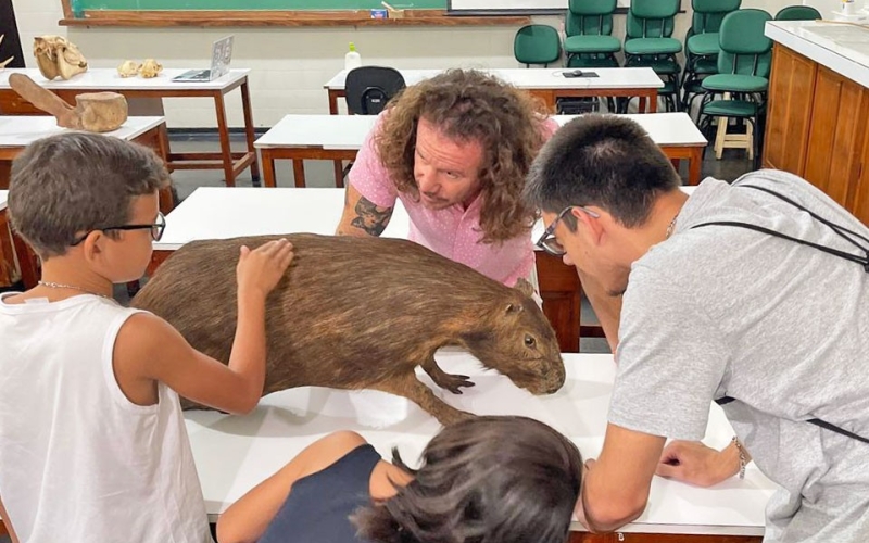 Estudantes com deficiência visual e surdez vivenciam experiência tátil-auditiva 
