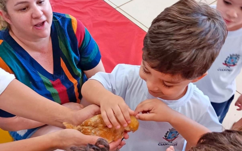 Projeto apresenta os animais às crianças do CMEI Maria Testa Rodrigues 