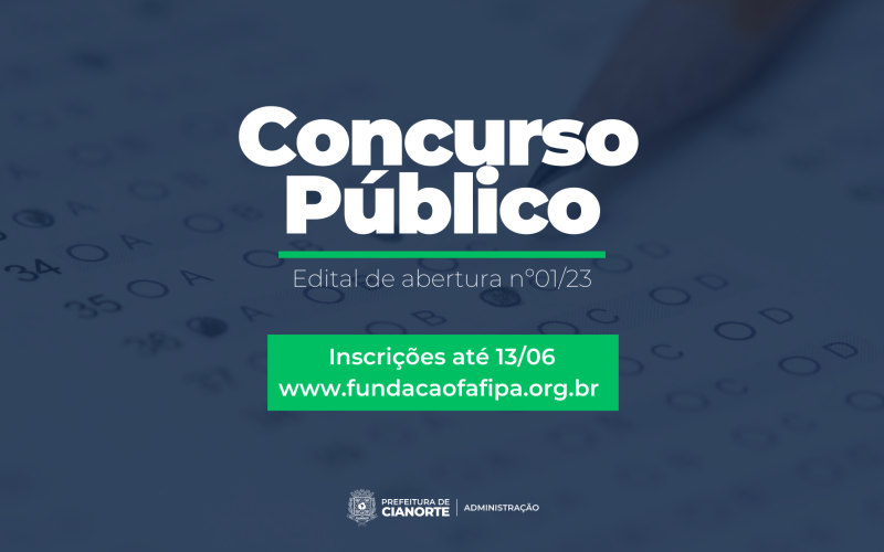 Inscrições para o concurso público terminam nesta terça-feira
