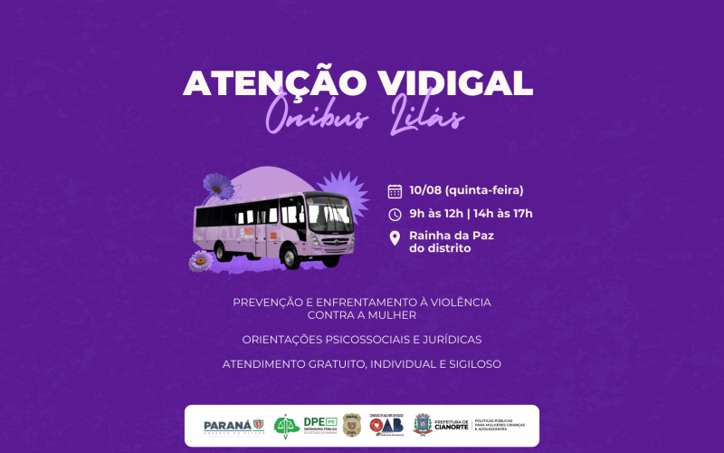 Ônibus Lilás atende em Vidigal nesta quinta-feira 