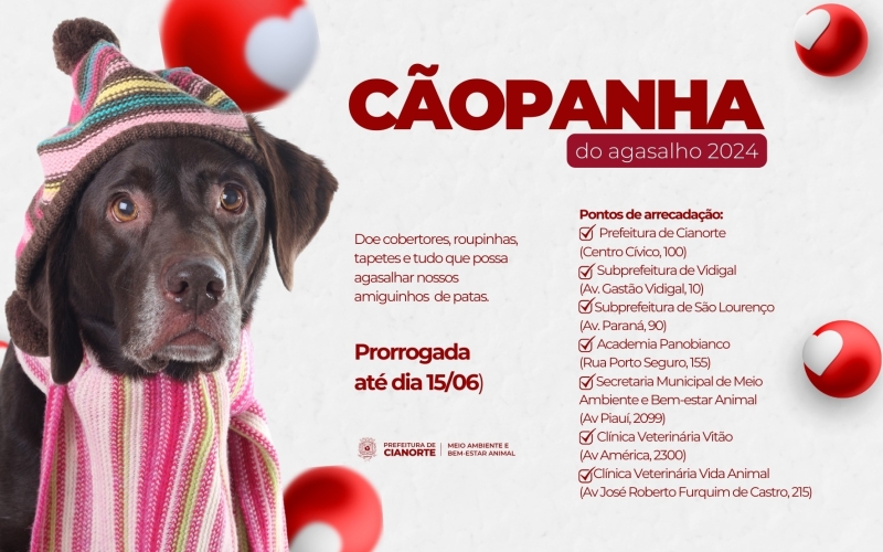 Cãopanha do Agasalho 2024 é prorrogada até 15 de junho