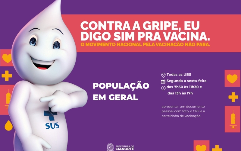 Vacinação contra a gripe está liberada para toda população 