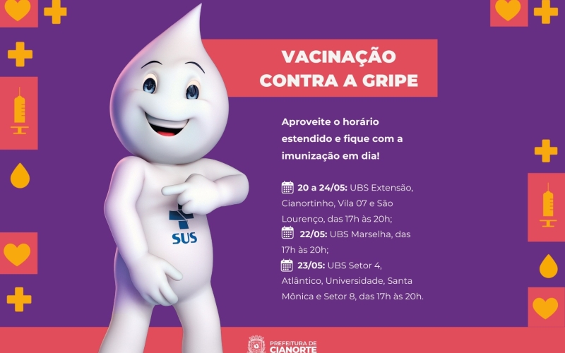 Vacinação contra a gripe tem horário ampliado nesta semana