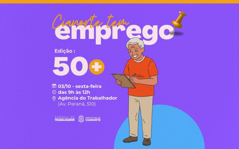 Agência do Trabalhador promove mutirão de empregos para pessoas 50+ 
