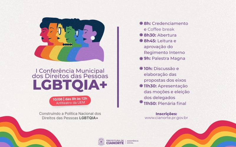 Cianorte promove I Conferência Municipal dos Direitos das Pessoas LGBTQIA+