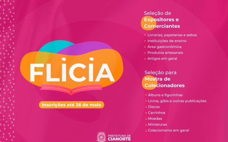 7ª Flicia tem editais para cadastro de expositores, comerciantes e colecionadores