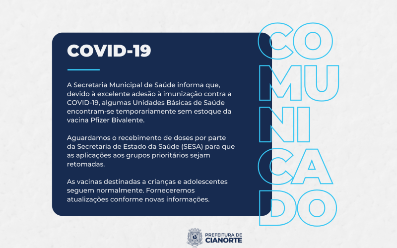 COMUNICADO VACINAÇÃO CONTRA COVID-19