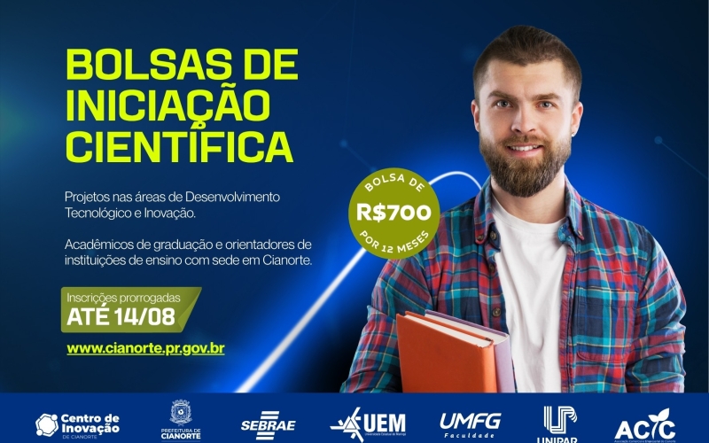 Inscrições prorrogadas para bolsas de pesquisa em Tecnologia e Inovação 