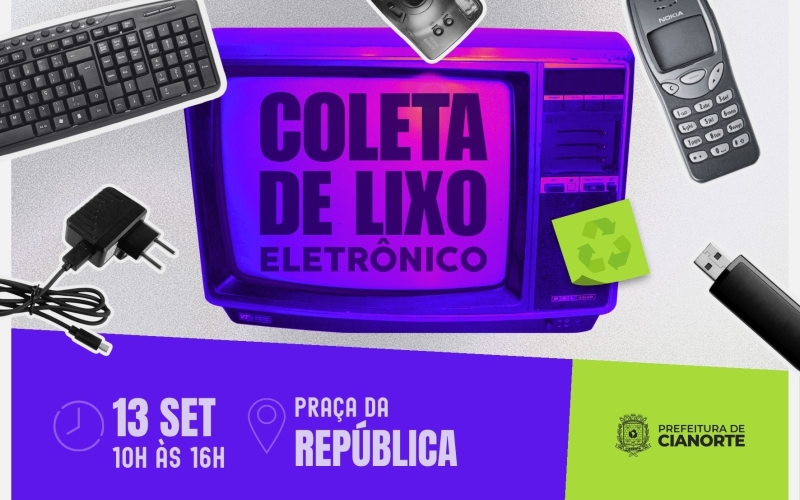 Sábado tem coleta de lixo eletrônico