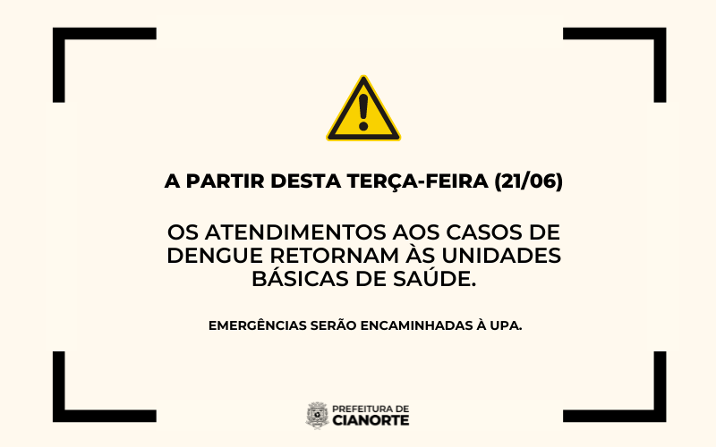 Atendimentos aos casos de dengue retornam às Unidades Básicas de Saúde