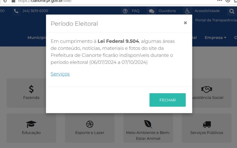 Site e redes sociais da Prefeitura são ajustados para o período eleitoral