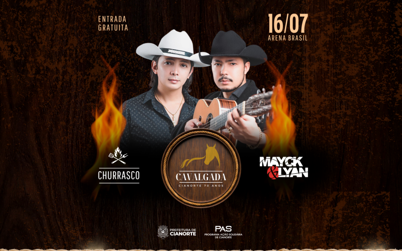 Domingo tem Cavalgada em Cianorte com show de Mayck e Lyan