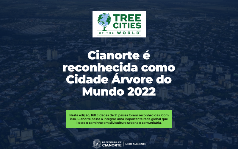 Cianorte recebe selo Cidade Árvore do Mundo pela ONU