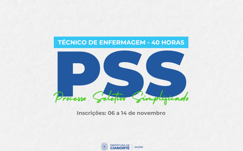 Secretaria Municipal de Saúde lança PSS para técnico de enfermagem