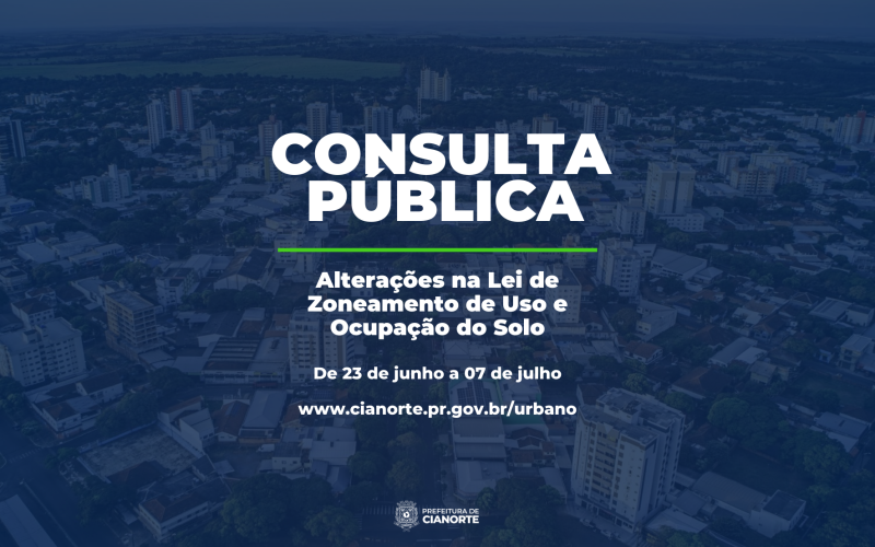  Consulta Pública sobre o mapa de zoneamento urbano termina nesta sexta-feira