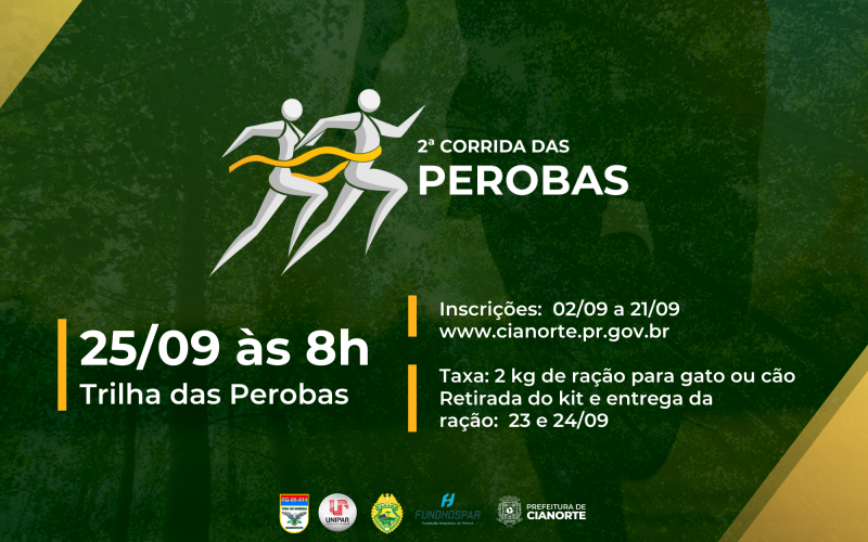 Estão abertas as inscrições para 2ª Corrida das Perobas 