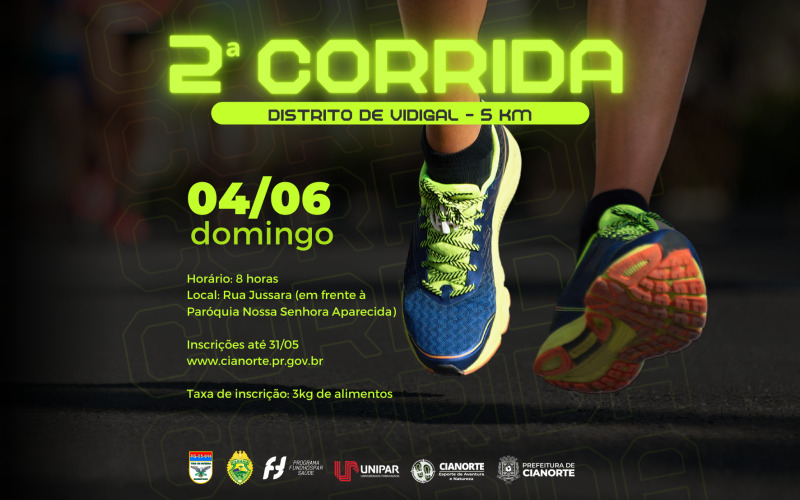 Última semana para inscrição na 2ª Corrida do Distrito de Vidigal