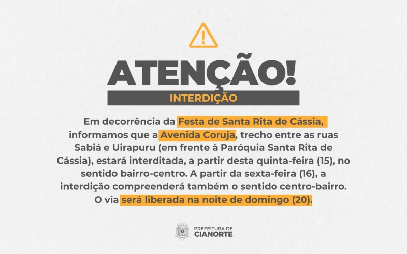 INTERDIÇÃO DE TRÂNSITO