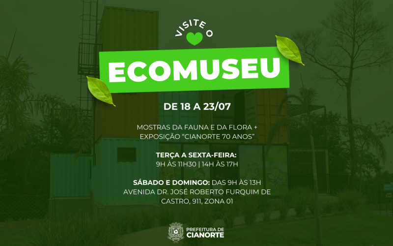 Ecomuseu tem exposição da fauna, flora e história de Cianorte