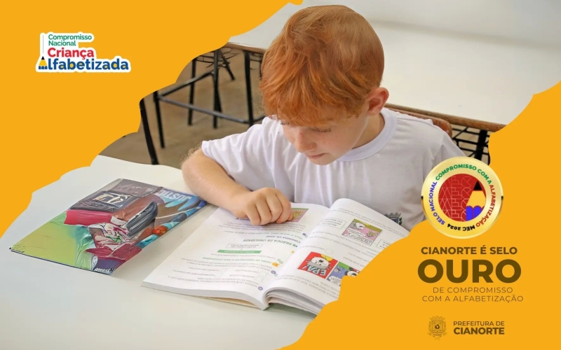 Cianorte é ouro no Selo Nacional Compromisso com a Alfabetização