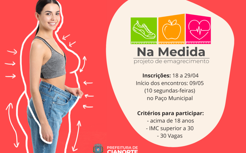 Projeto de emagrecimento e qualidade de vida está com inscrições abertas