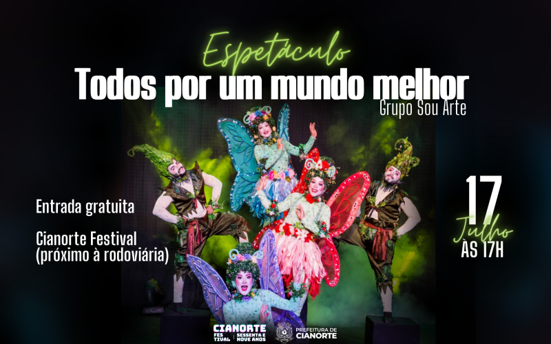 Domingo tem espetáculo do Sou Arte em Cianorte