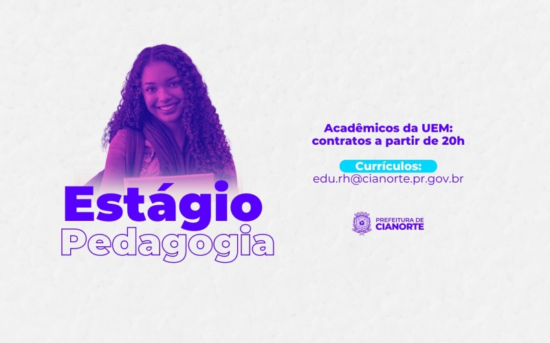 Prefeitura tem vagas de estágio remunerado para acadêmicos de Pedagogia