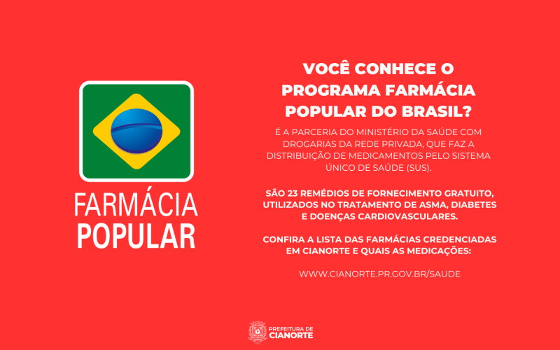 Farmácia Popular tem novos medicamentos de uso contínuo gratuitos