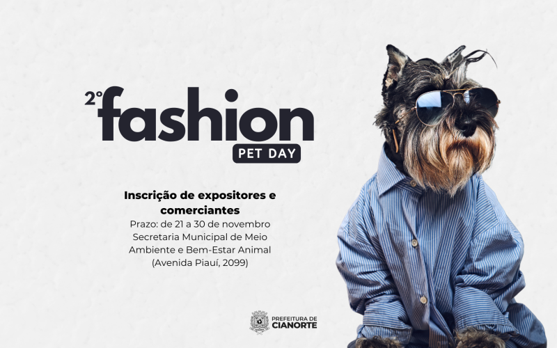 Prefeitura credencia pet shops e casas agropecuárias para o 2º Pet Fashion Day