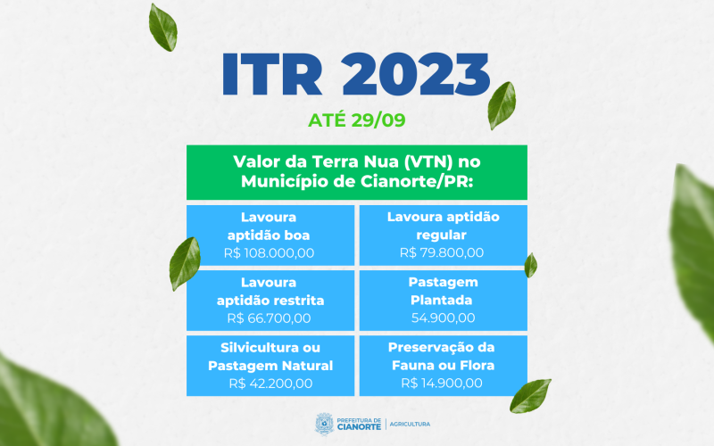 Última semana para declaração do Imposto Territorial Rural