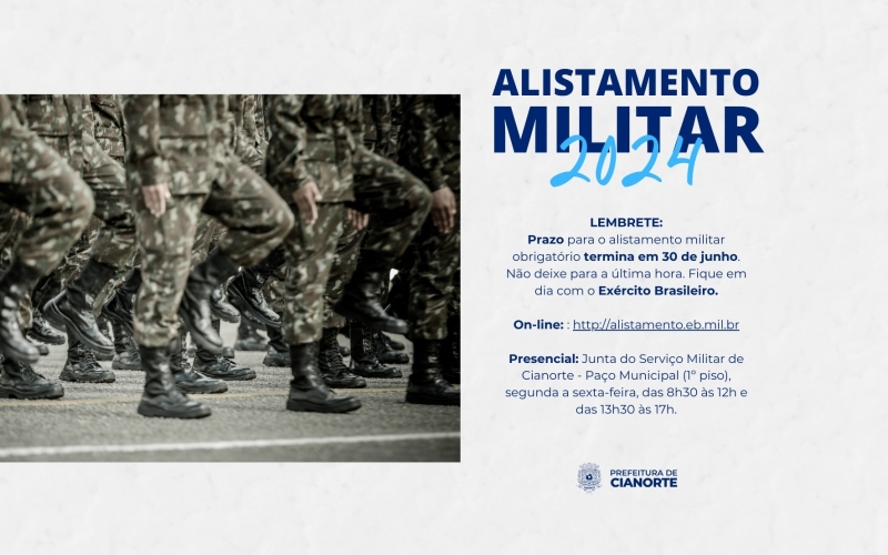 Alistamento militar obrigatório segue em sistema on-line ou presencial