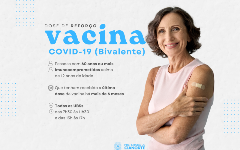 Cianorte passa a oferecer dose de reforço da vacina bivalente contra a Covid-19